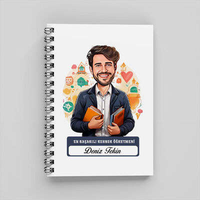 En Başarılı Erkek Rehber Öğretmen Karikatürlü Defter - 1