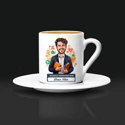 En Başarılı Erkek Rehber Öğretmen Karikatürlü Kahve Fincanı