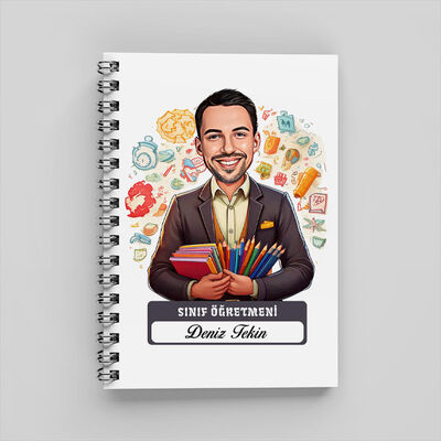 En Başarılı Erkek Sınıf Öğretmeni Karikatürlü Defter - 1