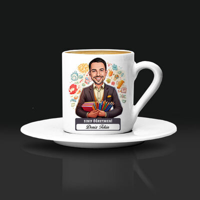 En Başarılı Erkek Sınıf Öğretmeni Karikatürlü Kahve Fincanı - 1