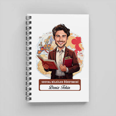 En Başarılı Erkek Sosyal Bilgiler Öğretmeni Karikatürlü Defter - 1