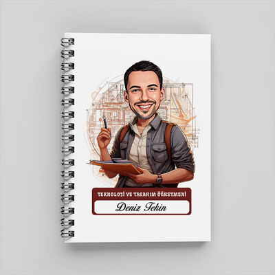 En Başarılı Erkek Teknoloji Öğretmeni Karikatürlü Defter - 1