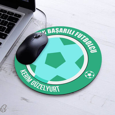 En Başarılı Futbolcu İsme Özel Yuvarlak Mousepad - 1