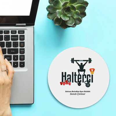 En Başarılı Haltercilere İsme Özel Yuvarlak Mousepad - 1