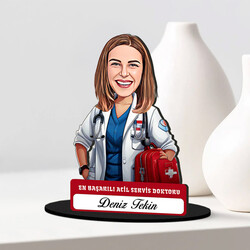 En Başarılı Kadın Acil Servis Doktoru Karikatürlü Biblo - 2