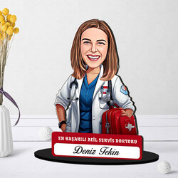 En Başarılı Kadın Acil Servis Doktoru Karikatürlü Biblo - 1