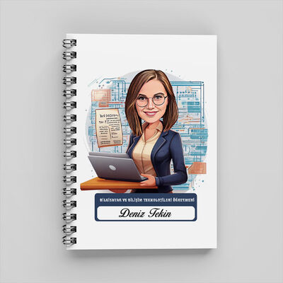 En Başarılı Kadın Bilişim Öğretmeni Karikatürlü Defter - 1