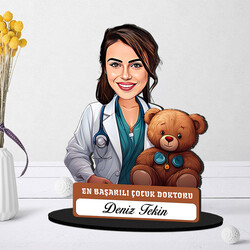 En Başarılı Kadın Çocuk Doktoru Karikatürlü Biblo - 1