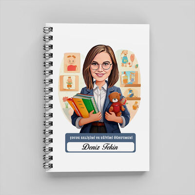 En Başarılı Kadın Çocuk Gelişim Öğretmeni Karikatürlü Defter - 1