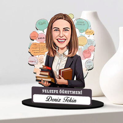 En Başarılı Kadın Felsefe Öğretmeni Karikatürlü Biblo - 1