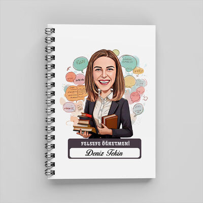 En Başarılı Kadın Felsefe Öğretmeni Karikatürlü Defter - 1