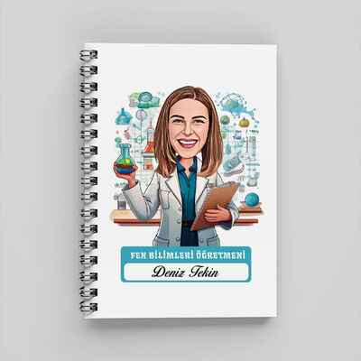 En Başarılı Kadın Fen Öğretmeni Karikatürlü Defter - 1
