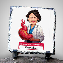 En Başarılı Kadın Gastroentrolog Karikatürlü Taş Blok