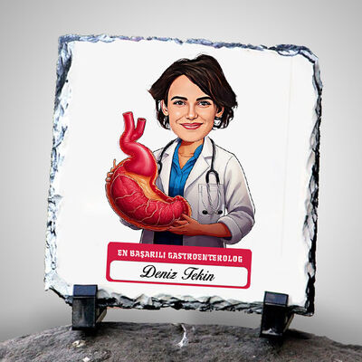 En Başarılı Kadın Gastroentrolog Karikatürlü Taş Blok - 1