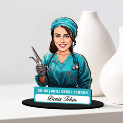 En Başarılı Kadın Genel Cerrahı Karikatürlü Biblo - 2
