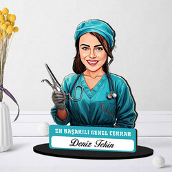 En Başarılı Kadın Genel Cerrahı Karikatürlü Biblo - 1