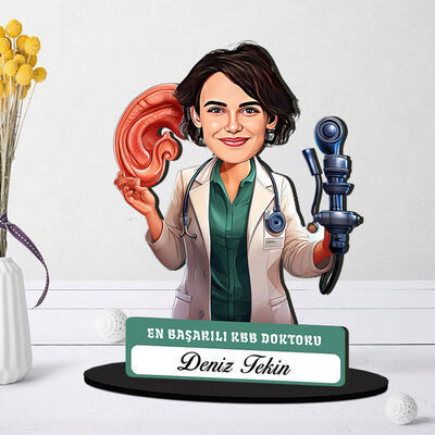 En Başarılı Kadın KBB Doktoru Karikatürlü Biblo - 1