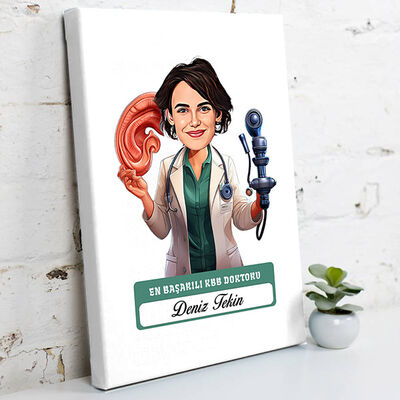En Başarılı Kadın KBB Doktoru Karikatürlü Tablo - 1