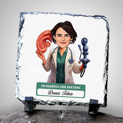 En Başarılı Kadın KBB Doktoru Karikatürlü Taş Blok - 1