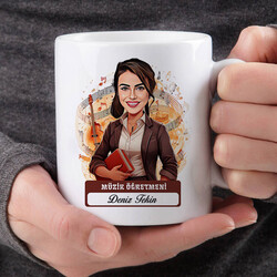 En Başarılı Kadın Müzik Öğretmeni Karikatürlü Bardak - 2