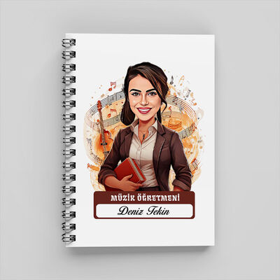 En Başarılı Kadın Müzik Öğretmeni Karikatürlü Defter - 1