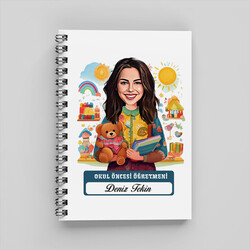 En Başarılı Kadın Okul Öncesi Öğretmeni Karikatürlü Defter