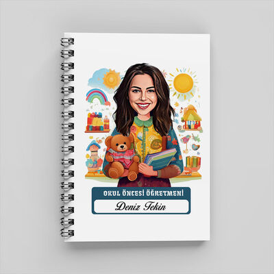En Başarılı Kadın Okul Öncesi Öğretmeni Karikatürlü Defter - 1