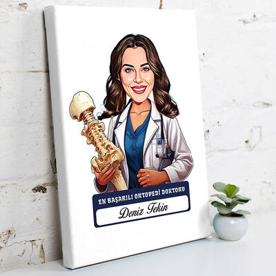 En Başarılı Kadın Ortopedi Doktoru Karikatürlü Tablo - 1