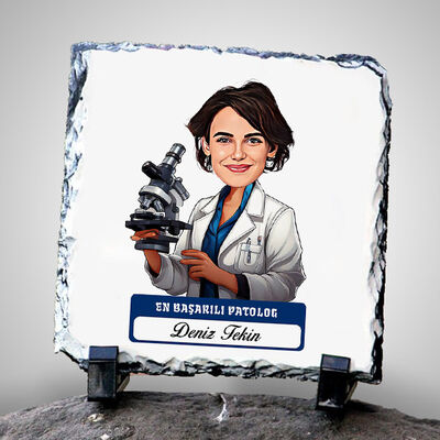 En Başarılı Kadın Patolog Karikatürlü Taş Blok - 1