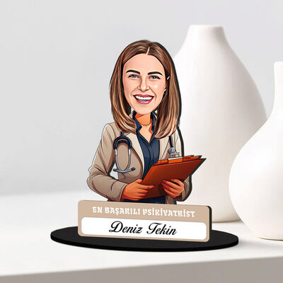 En Başarılı Kadın Psikiyatrist Karikatürlü Biblo - 2