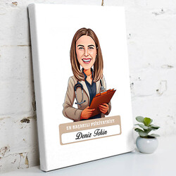En Başarılı Kadın Psikiyatrist Karikatürlü Tablo