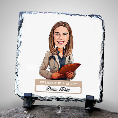 En Başarılı Kadın Psikiyatrist Karikatürlü Taş Blok - 1