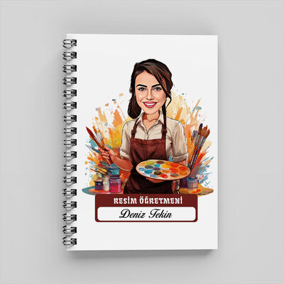 En Başarılı Kadın Resim Öğretmeni Karikatürlü Defter - 1