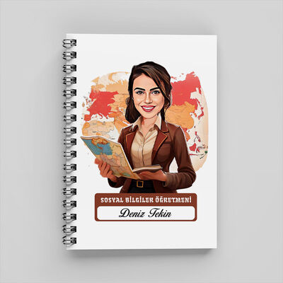 En Başarılı Kadın Sosyal Bilgiler Öğretmeni Karikatürlü Defter - 1