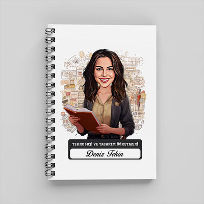 En Başarılı Kadın Teknoloji Öğretmeni Karikatürlü Defter - 1