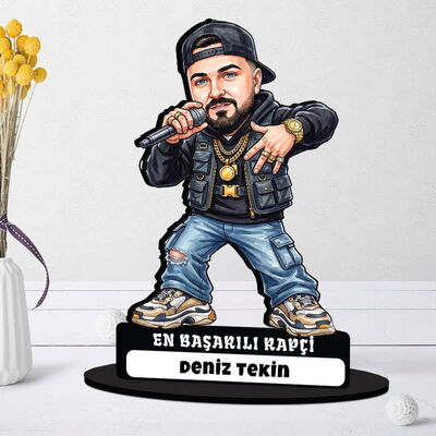 En Başarılı Rapçi Müzisyen Erkek Karikatürlü Biblo - 1