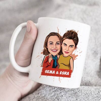 En İyi Arkadaşım Karikatürlü Kupa Bardak - 3