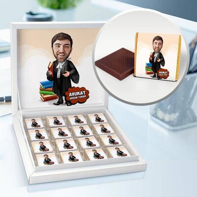 En İyi Avukat Karikatürlü Çikolata Kutusu - 1