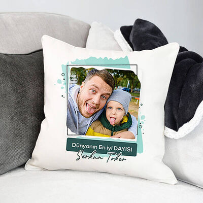 En İyi Dayı Fotoğraflı Yastık - 1