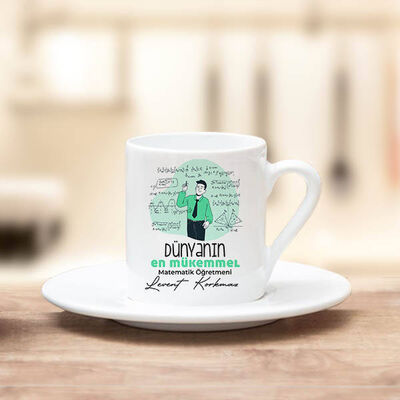 En iyi Matematik Öğretmeni Kahve Fincanı Kişiye Özel - 1