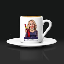 En Süslü Anne Karikatürlü Kahve Fincanı - 3