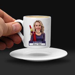 En Süslü Anne Karikatürlü Kahve Fincanı - 1