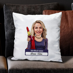 En Süslü Anne Karikatürlü Yastık - 1