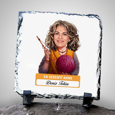 En Tonton Anne Karikatürlü Taş Baskı - 1
