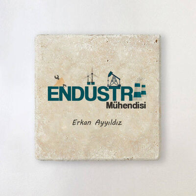 Endüstri Mühendisine Hediye Taş Bardak Altlığı - 1
