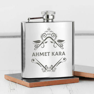 Erkeğe Hediye Elit İçki Matarası 6 Oz Gümüş - 3
