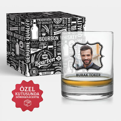 Erkeğe Hediye Fotoğraflı Viski Kadehi Özel Kutusunda - 1