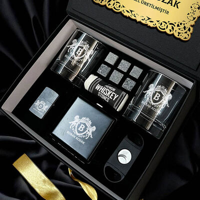 Erkeğe Hediye Golden Diamond Crown Advanced Viski Seti - 2