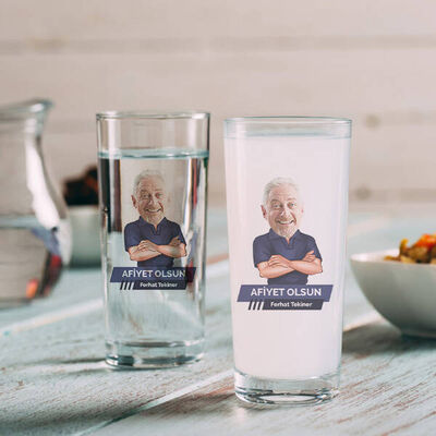 Erkeğe Hediye Karikatürlü 2li Rakı Bardağı - 1