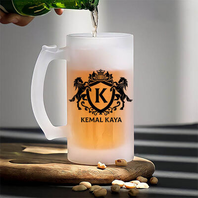 Erkeğe Hediyelik İsimli Bira Kadehi - 3